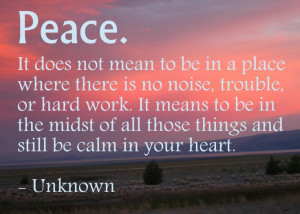 Peace Does Not Mean Place Quotes