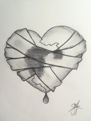 376 x pencil drawings of broken broken heart sketch broken heart ...