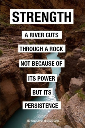 ... river cuts through rock not because of its power but its persistence