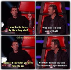 Hahahahahaha they are so funny #Adam Levine #Blake Shelton