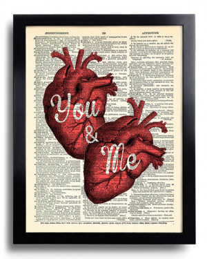 Anatomy Heart You and Me Quotes Love Print Poster Book Art Print ...