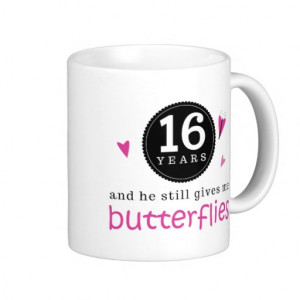 Gift For 16th Wedding Anniversary Butterfly Classic White Coffee Mug