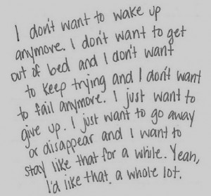 ... disappear and i want to stay like that for a while. yeah, i'd like
