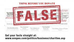 Think Before You Donate – and Get the Facts about Online Rumors!