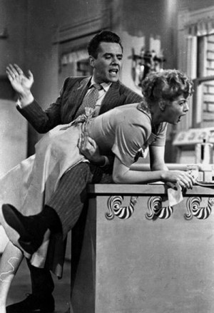 love lucy, lucille ball, lucy, monochrome, spank, spanking, vintage