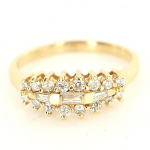 vintage 14 karat yellow gold diamond anniversary ring band