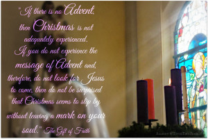 Advent is here and the first candle has been lit.