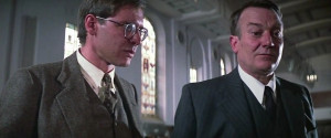 Harrison Ford (Indiana Jones) and Denholm Elliott (Dr. Marcus Brody ...
