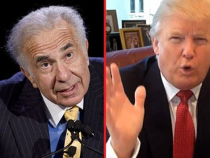 Carl Icahn left and Donald Trump