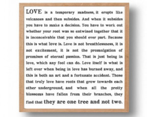 CAPTAIN CORELLI'S Mandolin Love Quote Print, Wedding Gift, Paper ...