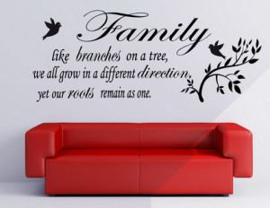 Birds and Family Love Quotes and Sayings Wall Decals Murals for Living ...