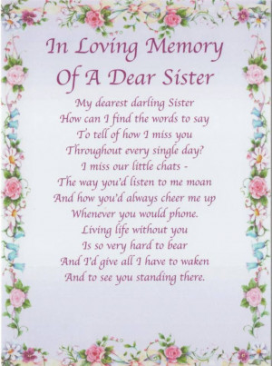 loss of a Sister--- missing my little sister
