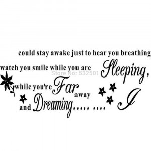 New I Could Stay Awake Quote Song Lyrics Wall Sticker Removable Vinyl ...