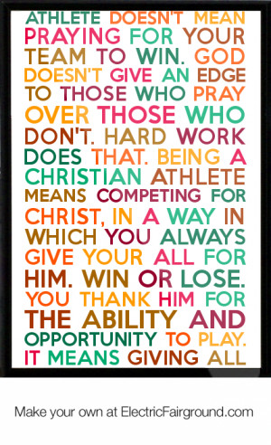 Being a Christian athlete doesn't mean praying for your team to win ...