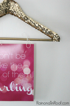 Sequined Coat Hangers + Free Printable Life Quotes via RainonaTinRoof ...