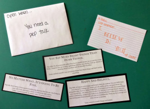 This envelop has some quote pictures that remind him how wonderful of ...