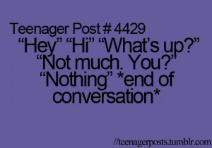 boring conversations #TeenagerPost