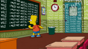 Banksy's Simpsons opening with Bart writing I Must Not Write All Over ...