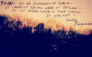 Pain has an element of blank - Emily Dickinson