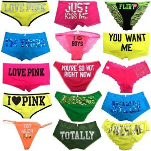 Victorias-Secret-Pink-Panties-Panty-Love-Pink-Fun-And-Flirty-Sayings