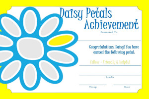 Girl Scout Daisy Petal Certificate Girl Scout Daisy Petals