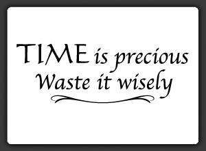 Time is Precious Waste it Wisely' Quote