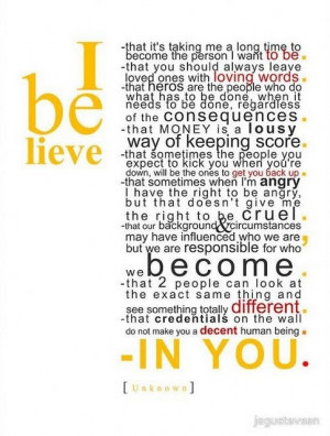 what do YOU believe in?