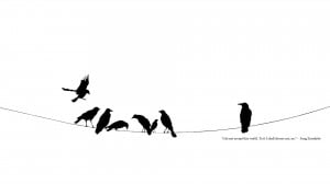 black and white minimalistic quotes power lines crows ravens wallpaper ...