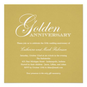 Golden Wedding Anniversary Invitation