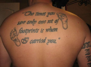Awesome Footprints Tattoo On Back