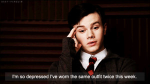 ... cute, depressed, fashion, funny, glee, kurt, kurt hummel, quote, text