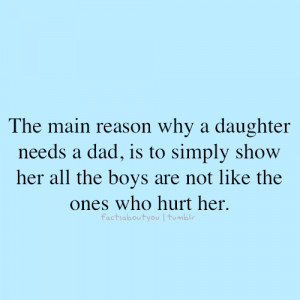 reason why a daughter needs a dad, is so simply show her all the boys ...