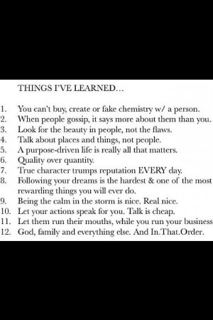Things I've learned