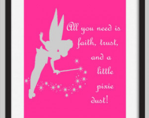 Tinkerbell Pixie Dust Quote Print- Girls Room Decor ...