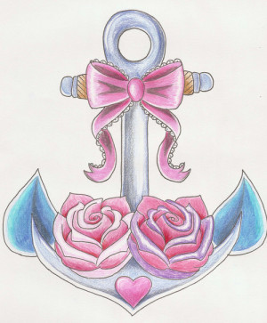 Anchor Drawing Illustration Tattoo Design Bow Cute Dying2bpretty Liked