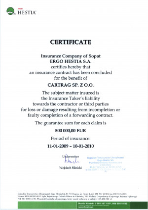 View Professional Liability Certificate