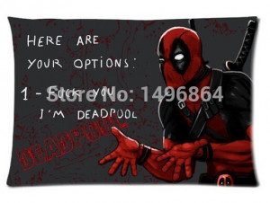 Deadpool Option Quotes Fans pillowcase Custom Two Sides Print 20x30 ...