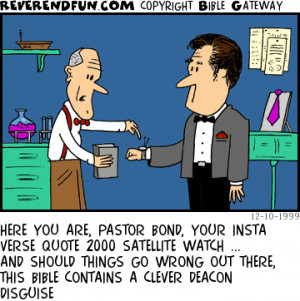 ... Items in a laboratory CAPTION: HERE YOU ARE, PASTOR BOND, YOUR INSTA