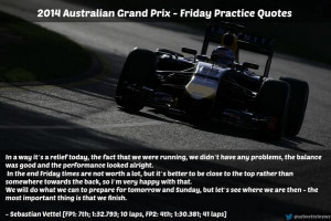 Sebastian Vettel - 2014 Australian Grand Prix Friday Practice Quotes # ...