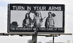 Pro-gun billboard featuring Native Americans causing controversy in ...