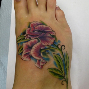 Sweet Pea Flower Tattoo