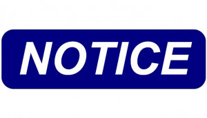 Blue Notice Sign Example
