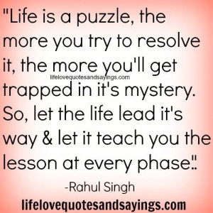 quotes about puzzles | Life Is A Puzzle.. | Love Quotes And ...