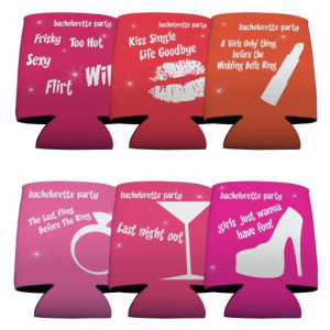 bachelorette party funny saying koozies
