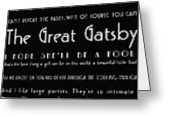 The Great Gatsby Quotes Greeting Card by Nomad Art And Design