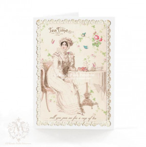 Jane Austen card, Regency high tea, greeting card, Tea, vintage lace ...