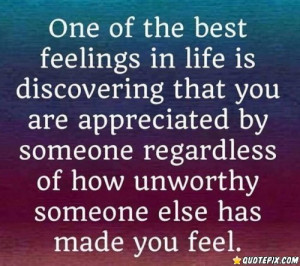 Of The Best Feelings In Life Is Discovering That You Are Appreciated ...