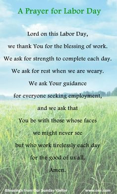 Labor Day Prayer
