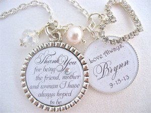 Mother of the Groom Wedding date pendant necklace inspirational quote ...