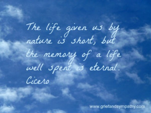 Bereavement quote by Cicero